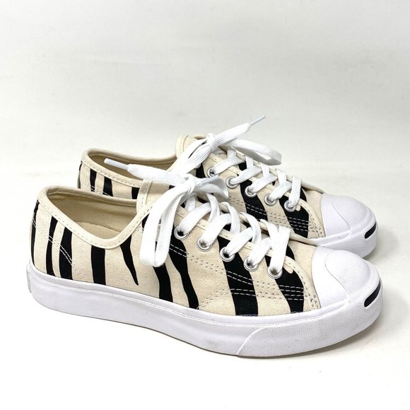 đź’–MEGA SALEđź’–Converse Jack Purcell OX Women's Low Top Black White Zebra 165028C - Picture 8 of 10